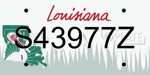 S43977Z Louisiana License Plate