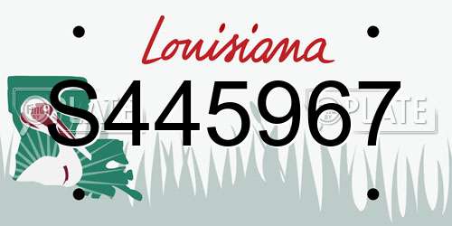 S445967 Louisiana License Plate