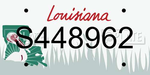 S448962 Louisiana License Plate