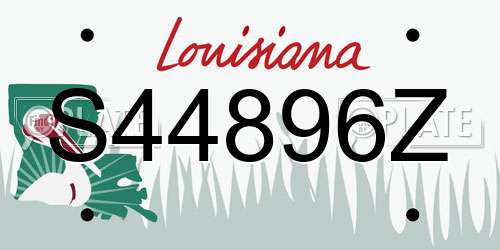 S44896Z Louisiana License Plate