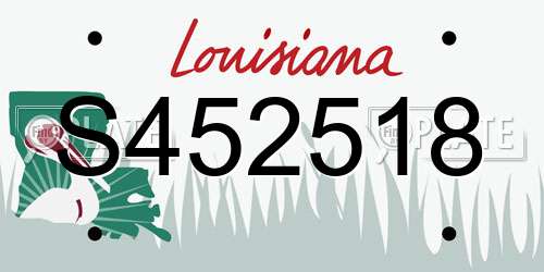 S452518 Louisiana License Plate