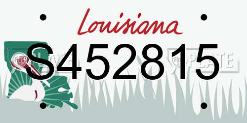 S452815 Louisiana License Plate