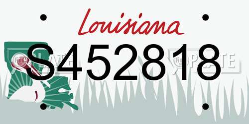 S452818 Louisiana License Plate