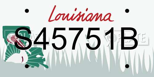 S45751B Louisiana License Plate