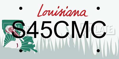 S45CMC Louisiana License Plate