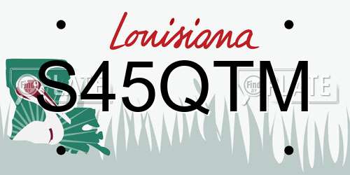 S45QTM Louisiana License Plate