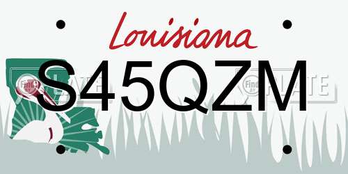 S45QZM Louisiana License Plate