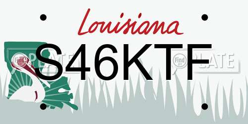 S46KTF Louisiana License Plate