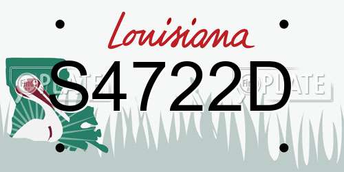 S4722D Louisiana License Plate