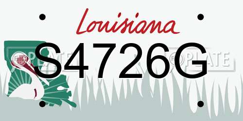 S4726G Louisiana License Plate