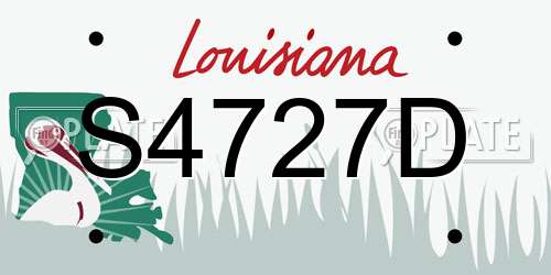 S4727D Louisiana License Plate