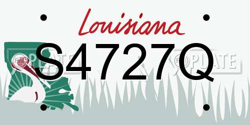 S4727Q Louisiana License Plate