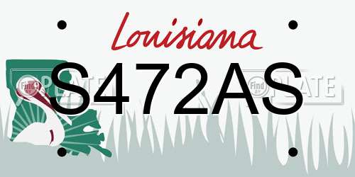 S472AS Louisiana License Plate