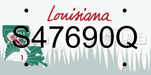 S47690Q Louisiana License Plate