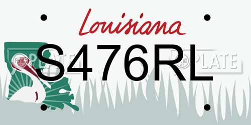 S476RL Louisiana License Plate