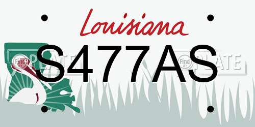 S477AS Louisiana License Plate