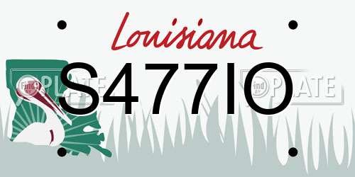 S477IO Louisiana License Plate