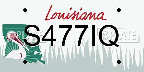 S477IQ Louisiana License Plate