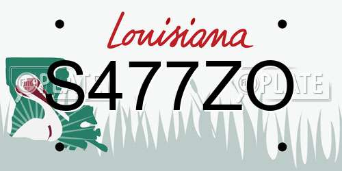S477ZO Louisiana License Plate