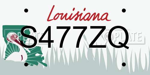 S477ZQ Louisiana License Plate