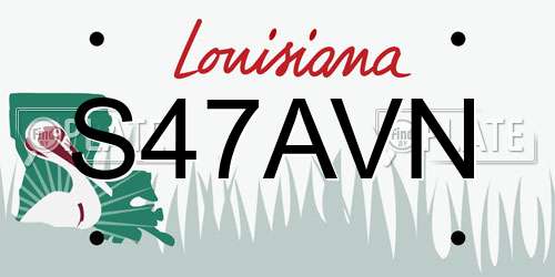 S47AVN Louisiana License Plate
