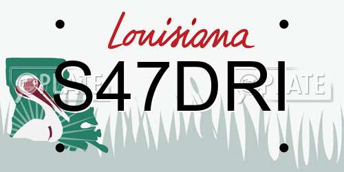 S47DRI Louisiana License Plate