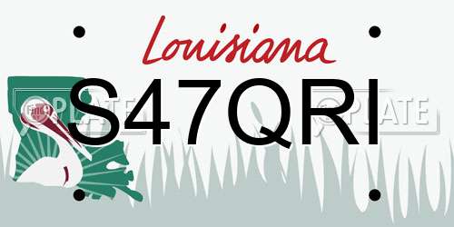 S47QRI Louisiana License Plate