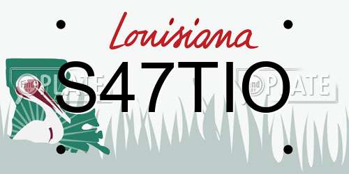S47TIO Louisiana License Plate