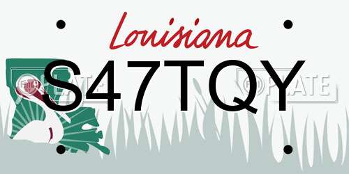 S47TQY Louisiana License Plate