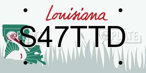 S47TTD Louisiana License Plate