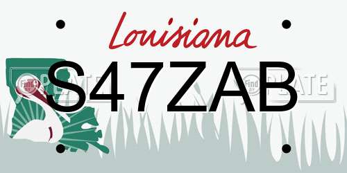 S47ZAB Louisiana License Plate