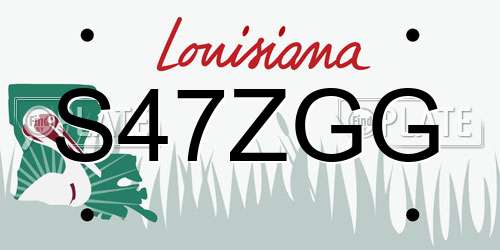 S47ZGG Louisiana License Plate