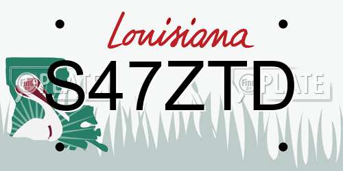 S47ZTD Louisiana License Plate