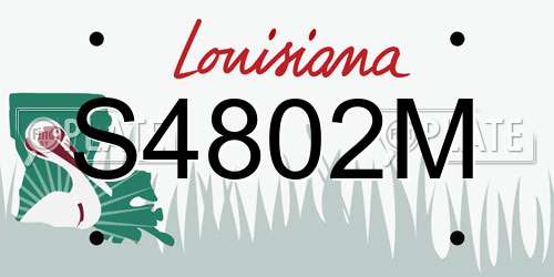 S4802M Louisiana License Plate