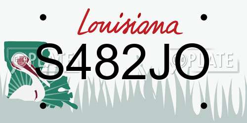 S482JO Louisiana License Plate