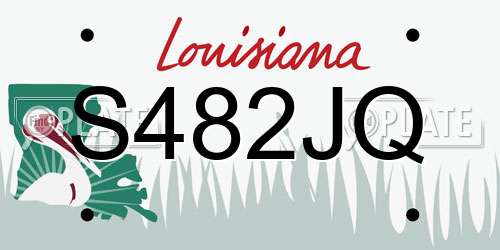 S482JQ Louisiana License Plate