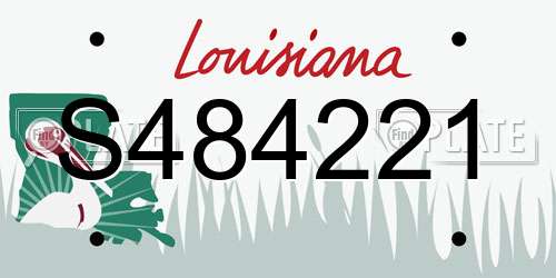 S484221 Louisiana License Plate