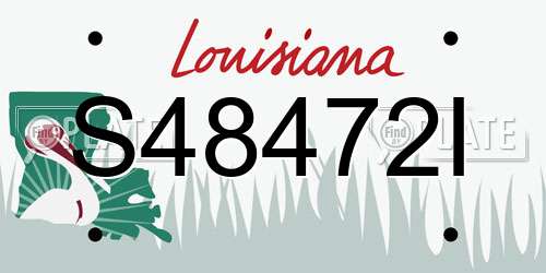 S48472I Louisiana License Plate