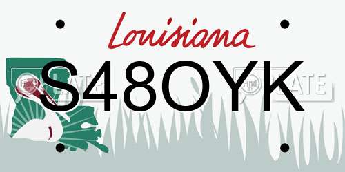 S48OYK Louisiana License Plate