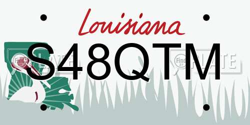 S48QTM Louisiana License Plate