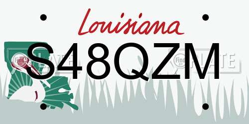 S48QZM Louisiana License Plate