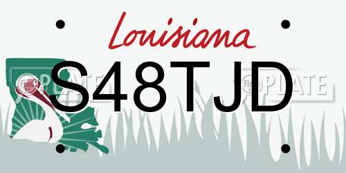 S48TJD Louisiana License Plate