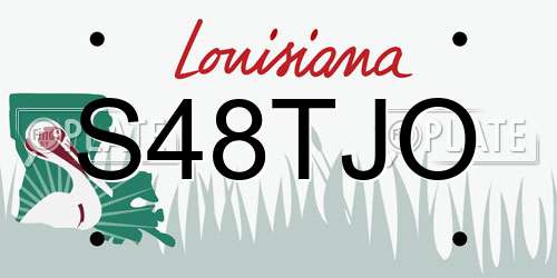S48TJO Louisiana License Plate