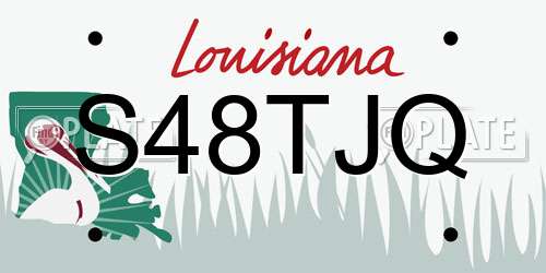 S48TJQ Louisiana License Plate