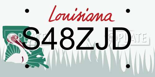 S48ZJD Louisiana License Plate
