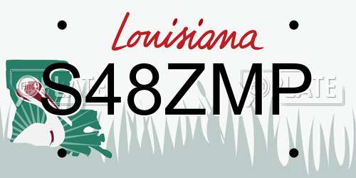 S48ZMP Louisiana License Plate