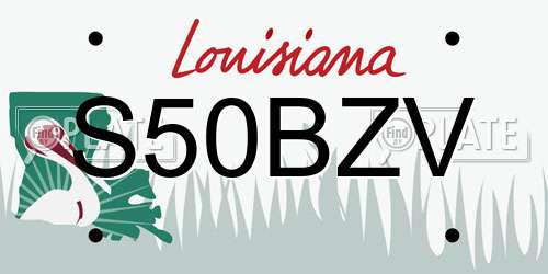 S50BZV Louisiana License Plate