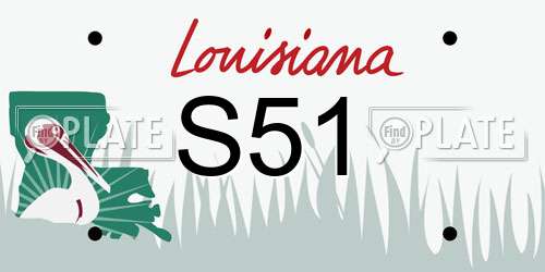 S51 Louisiana License Plate