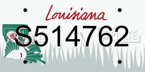 S514762 Louisiana License Plate