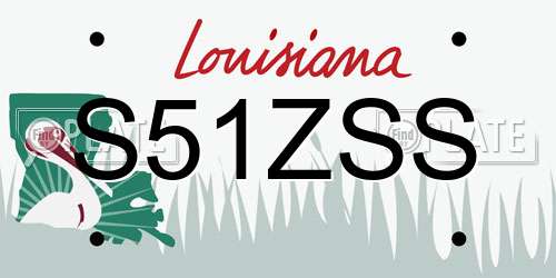 S51ZSS Louisiana License Plate